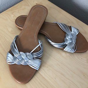 Montego Bay Club Silver Braided Knot Slide Sandal